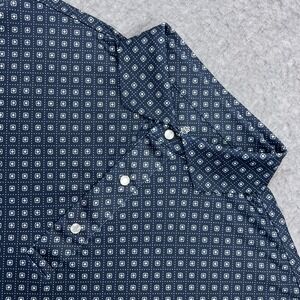 Iron Oak Polo Shirt Men's Small Blue Navy Print The Revel Snaps Performance Golf